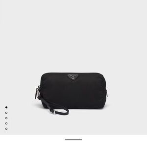 Prada Black Nylon Wristlet Toiletry Pouch